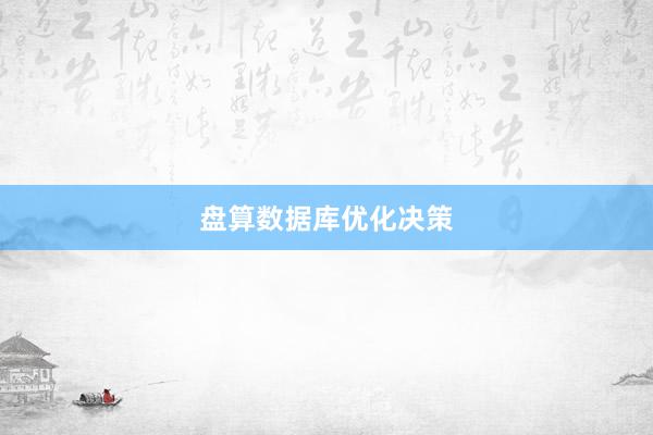 盘算数据库优化决策